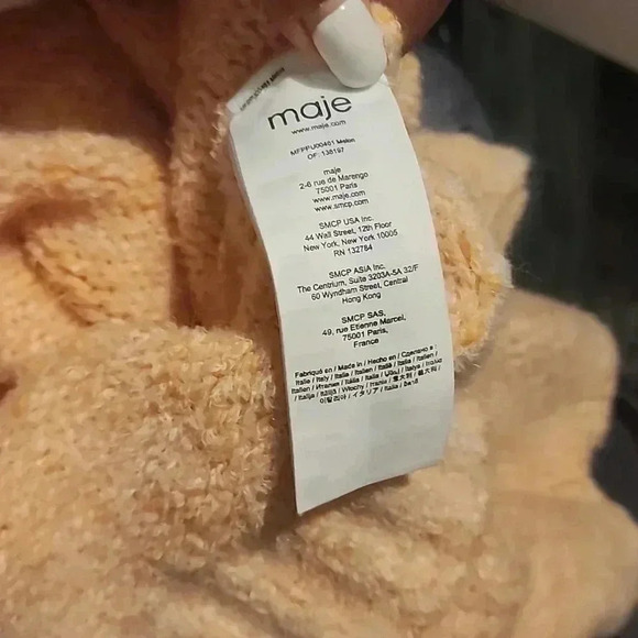 MAJE KNIT SWEATER SIZE 1 MELON COLOR - Picture 4 of 5